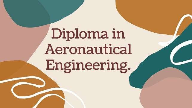 Color full bag round with brown word text Diploma in Aeronautical Engineering.